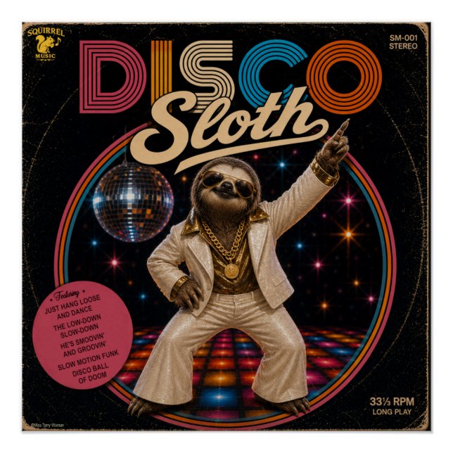 Disco Sloth Poster (Front)