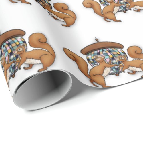 Disco Squirrels Birthday Wrapping Paper