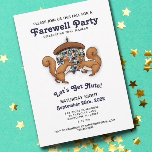 Disco Squirrels Farewell Party Invitation