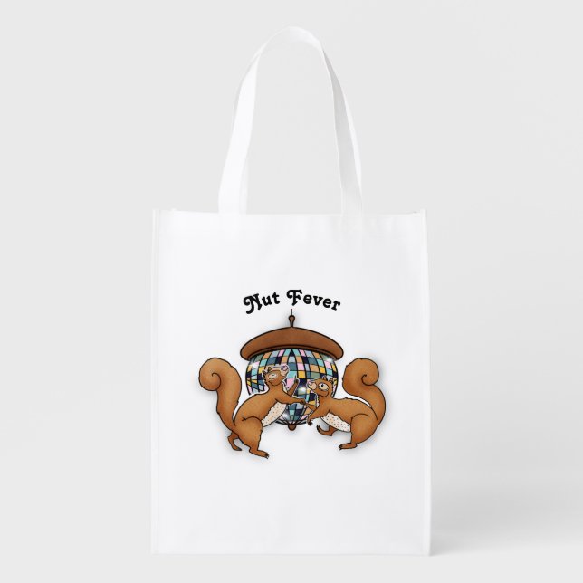 Disco Squirrels Nut Fever  Grocery Bag (Front)