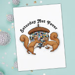 Disco Squirrels Postcard<br><div class="desc">Send someone a smile and a giggle with this funny Saturday Nut Fever postcard! Design features two squirrels dancing under an acorn shaped disco ball! A fun, festive, Fall card, perfect for friends who get your humor and like a great pun! Celebrate the best of the 70's disco era combined...</div>
