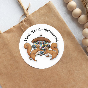 Disco Squirrels Thank You Classic Round Sticker