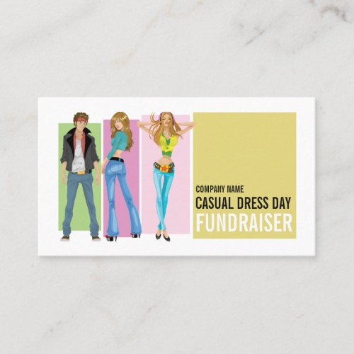 Disco Style Casual Dress Day Fundraiser Advert Business Card