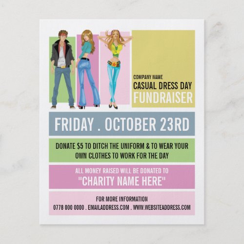 Disco Style Casual Dress Day Fundraiser Advert Flyer