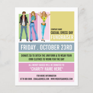 Disco Style, Casual Dress Day Fundraiser Advert Flyer