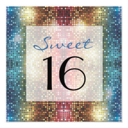 Disco Sweet 16 Birthday Party Custom Invite