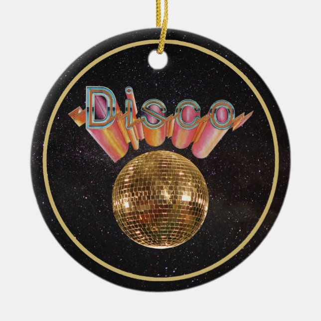 Disco the Night Away Ceramic Ornament (Front)