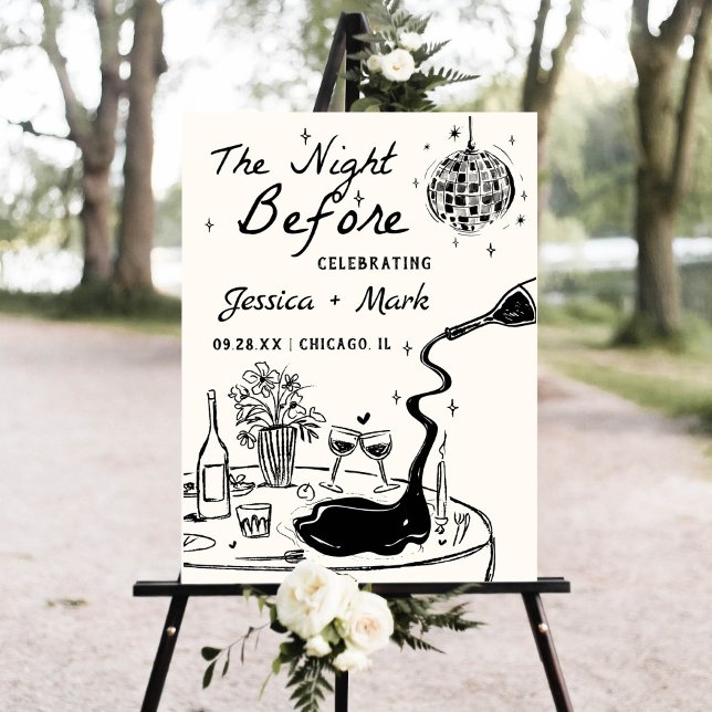 Disco The Night Before Wedding Welcome Sign (Creator Uploaded)