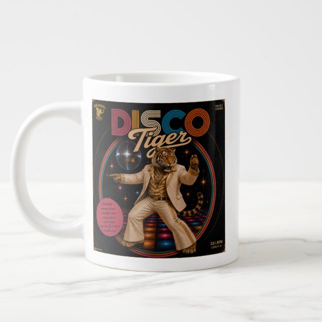 Disco Tiger Duo Giant Coffee Mug (Left)