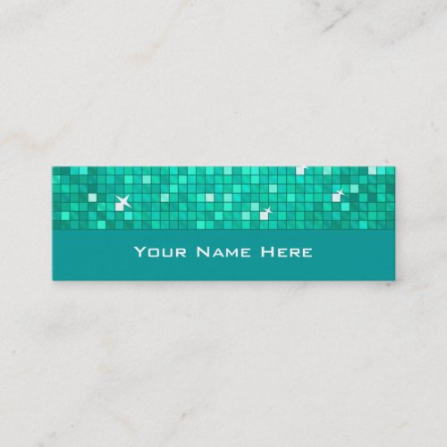 Disco Tiles Aqua business card skinny