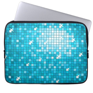 Disco Tiles Blue laptop sleeve 13 inch