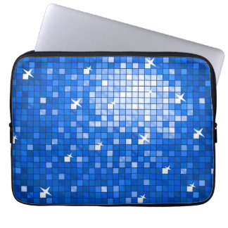 Disco Tiles Dark Blue laptop sleeve 13 inch