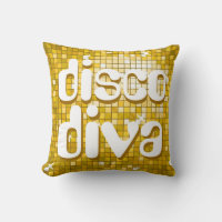 Disco Tiles "Gold" 'disco diva' throw pillow