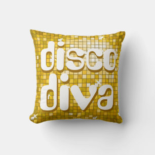 Disco Tiles "Gold" 'disco diva' throw pillow
