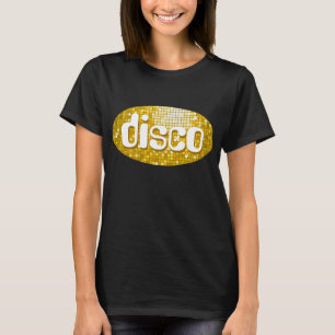 Disco Tiles "Gold" 'disco' t-shirt black