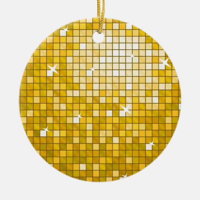 Disco Tiles "Gold" ornament round (Front)