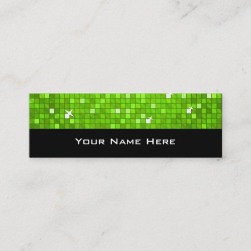 Disco Tiles Green business card skinny black
