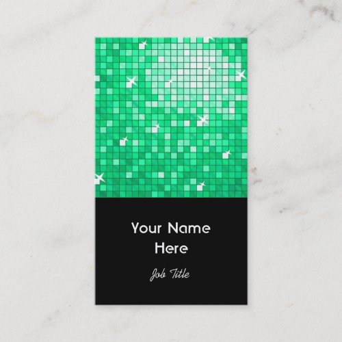 Disco Tiles Jade business card black portrait