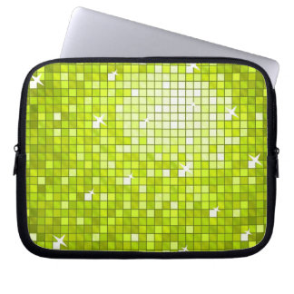 Disco Tiles Lime laptop sleeve 10 inch