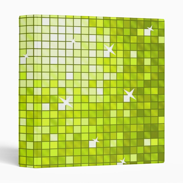 Disco Tiles Lime ring binder (Front/Spine)