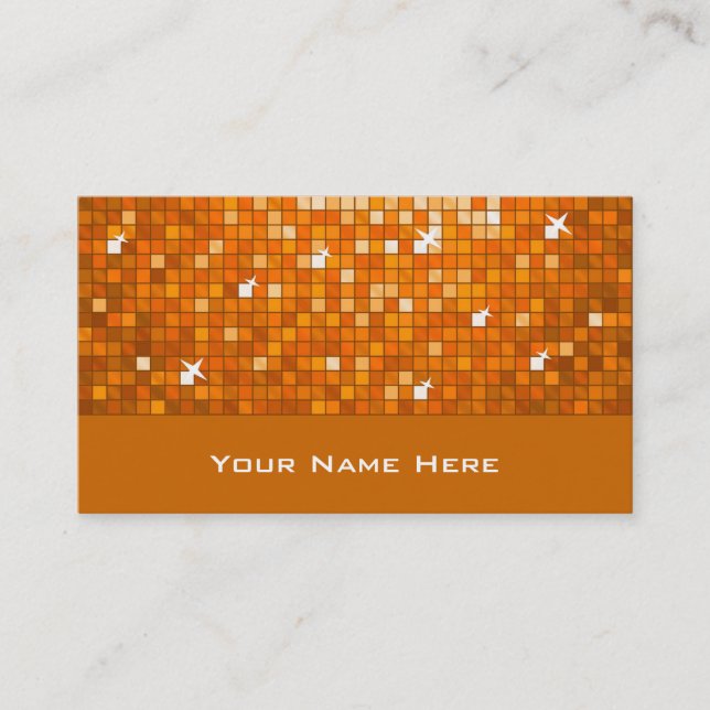 Disco Tiles Orange business card (Front)