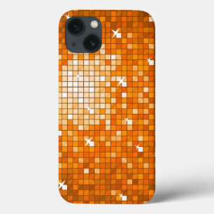 Disco Tiles Orange print iPhone case