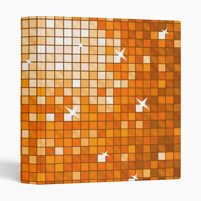 Disco Tiles Orange ring binder (Front/Spine)
