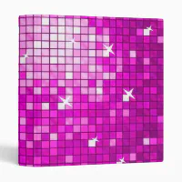 Disco Tiles Pink 3-ring binder