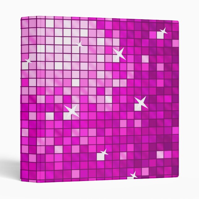 Disco Tiles Pink 3-ring binder (Front/Spine)