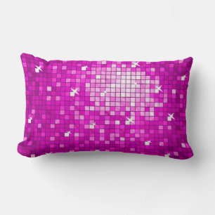 Disco Tiles Pink throw pillow