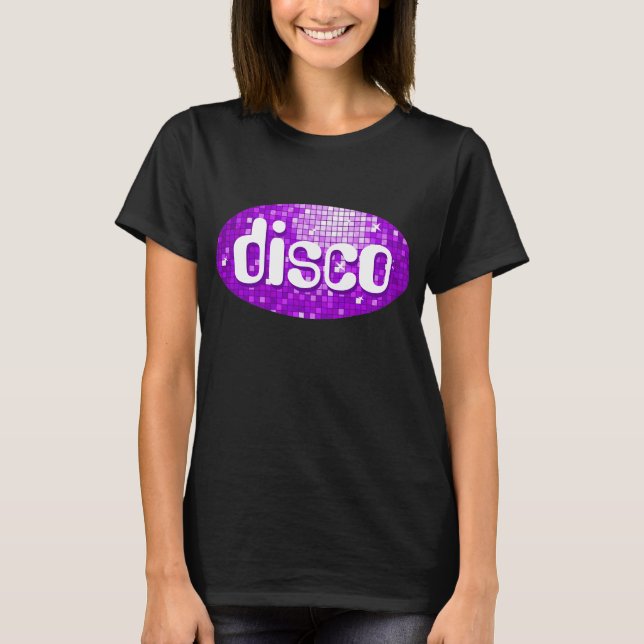 Disco Tiles Purple 'disco' t-shirt black (Front)