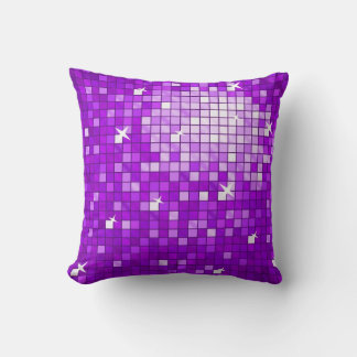 Disco Tiles Purple throw pillow square