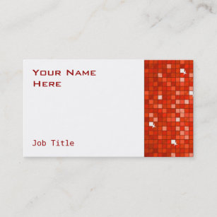 Disco Tiles Red business card side white