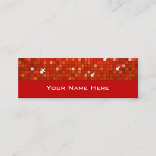 Disco Tiles Red business card skinny