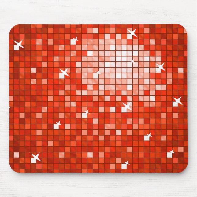 Disco Tiles Red mousepad horizontal (Front)