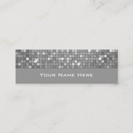 Customizable Disco Tiles "Silver" business card skinny