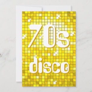 Disco Tiles Yellow 70s Disco invitation