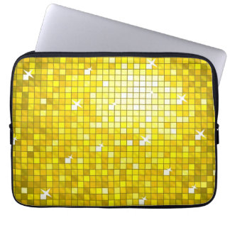 Disco Tiles Yellow laptop sleeve 13 inch