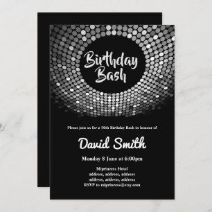 disco, vintage, dance birthday bash invitation