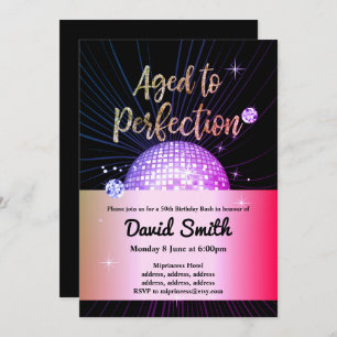 disco, vintage, dance birthday bash invitation