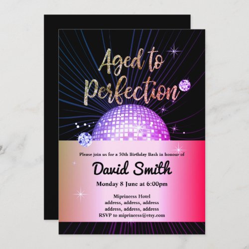 disco vintage dance birthday bash invitation