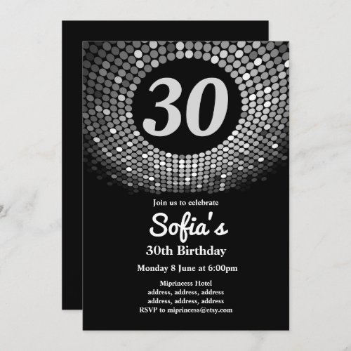disco vintage dance birthday party invitation