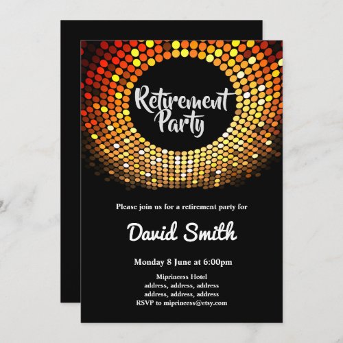 disco vintage dance retirement party invite