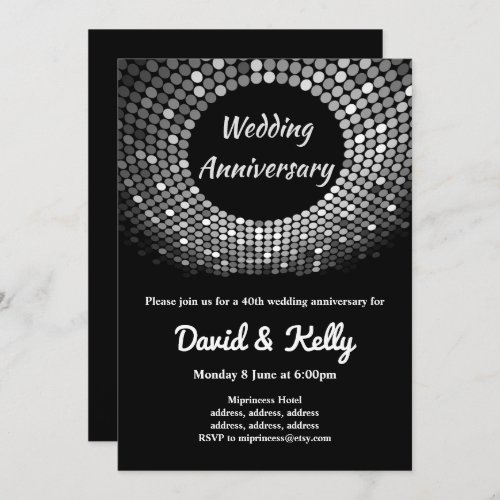 disco vintage dance wedding anniversary invite
