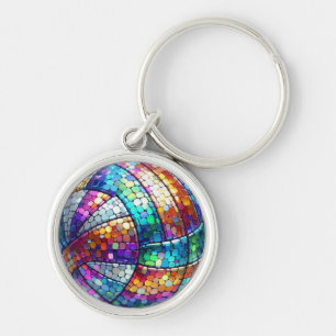 Disco Volleyball Keychain