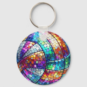 Disco Volleyball Keychain