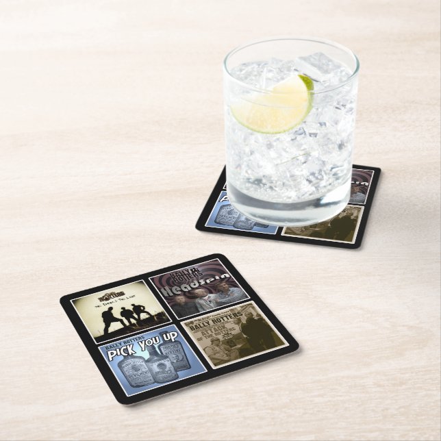 Discography - Beer Mats Square Paper Coaster (Insitu)