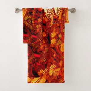 Discolored to coral carnival mask bath towel set