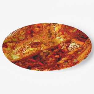 Discolored to coral carnival mask paper plates