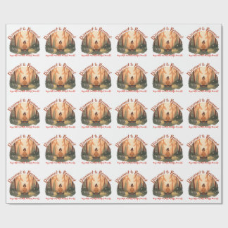 Disconnect to reconnect forest meditation art wrapping paper